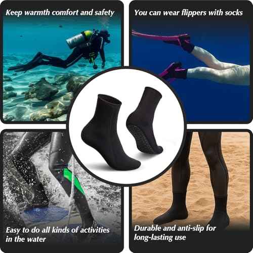 3mm Beach Water Socks - Sand Proof Aqua Socks for Beach Sports, Swimming, Diving, Surfing & Water Activities