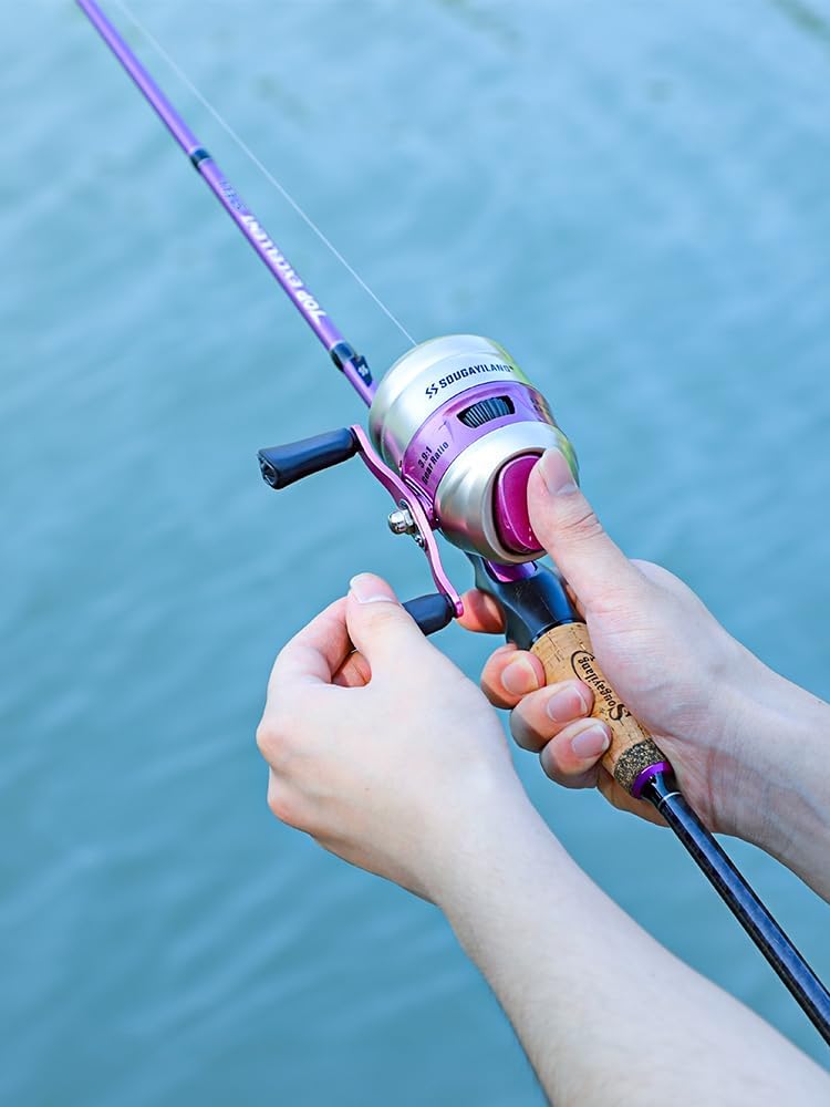 Sougayilang Spincast Reel & Fishing Rod Combo - 5'9" Durable Carbon Rod, Quickset Anti-Reverse Reel | Perfect for Anglers