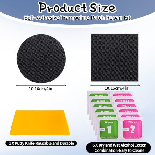 Xerteam Trampoline Patch Repair Kit - Heavy-Duty Self-Adhesive Mats Patches for Tears & Holes