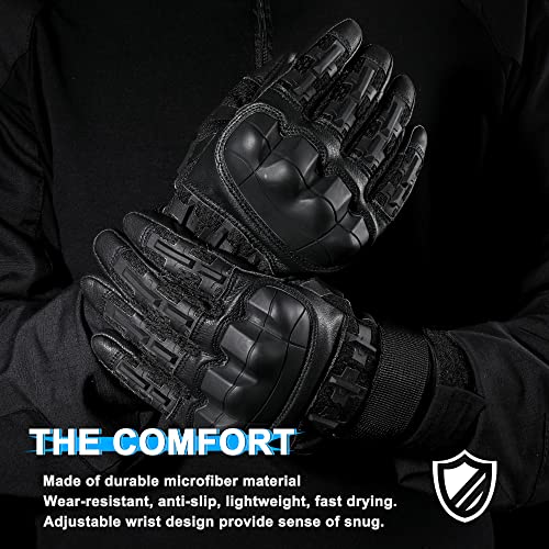 WTACTFUL Touch Screen Motorcycle Tactical Gloves for Men Airsoft Paintball Gear MTB Bike Cycling Cross-Country Motorbike ATV Hunting Hiking Riding Driving Work Outdoor Full Finger Gloves S Black