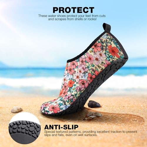 SIMARI Water Shoes Women Men Aqua Socks Beach Barefoot Quick Drying Aqua Aerobics Swim Pool Non Slip Outdoor Travel Essentials Surf River Lake Snorkeling Kayak Yoga Adult Youth