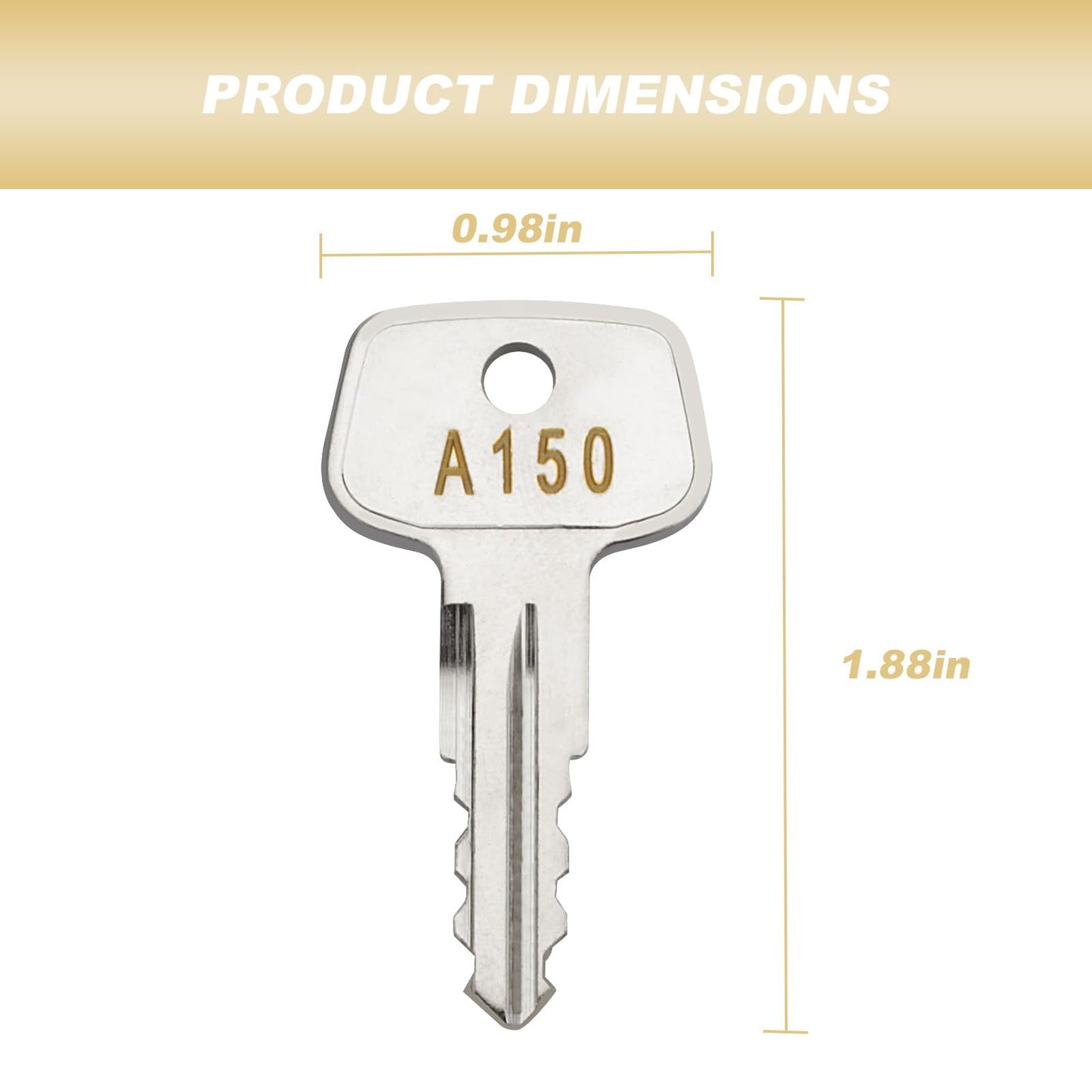 VIDABTE A150 SKS roof Rack Key,Replacement Key for Yakima SKS Ski, Roof, Cargo Box, Carrier Racks and Crossbars.(Code A150-2 pcs)