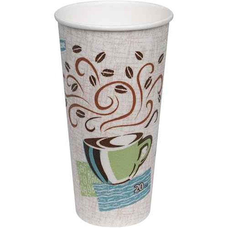 Dixie PerfecTouch 20 oz Paper Coffee Cups By GP PRO, Coffee Haze Design, 500 Count (25 Disposable Cups Per Sleeve, 20 Sleeves Per Case), 5320CD