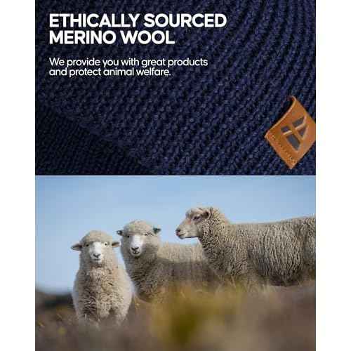 DANISH ENDURANCE Merino Wool Beanie for Men & Women, Warm Knitted Winter Hat
