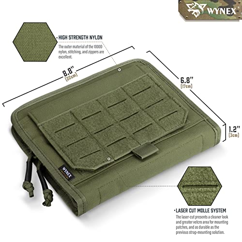 WYNEX Tactical Folding Admin Pouch, Molle Tool Bag of Laser-Cut Design, Utility Organizer EDC Medical Bag Modular Pouches Tactical Attachment Waist Pouch Include U.S Patch