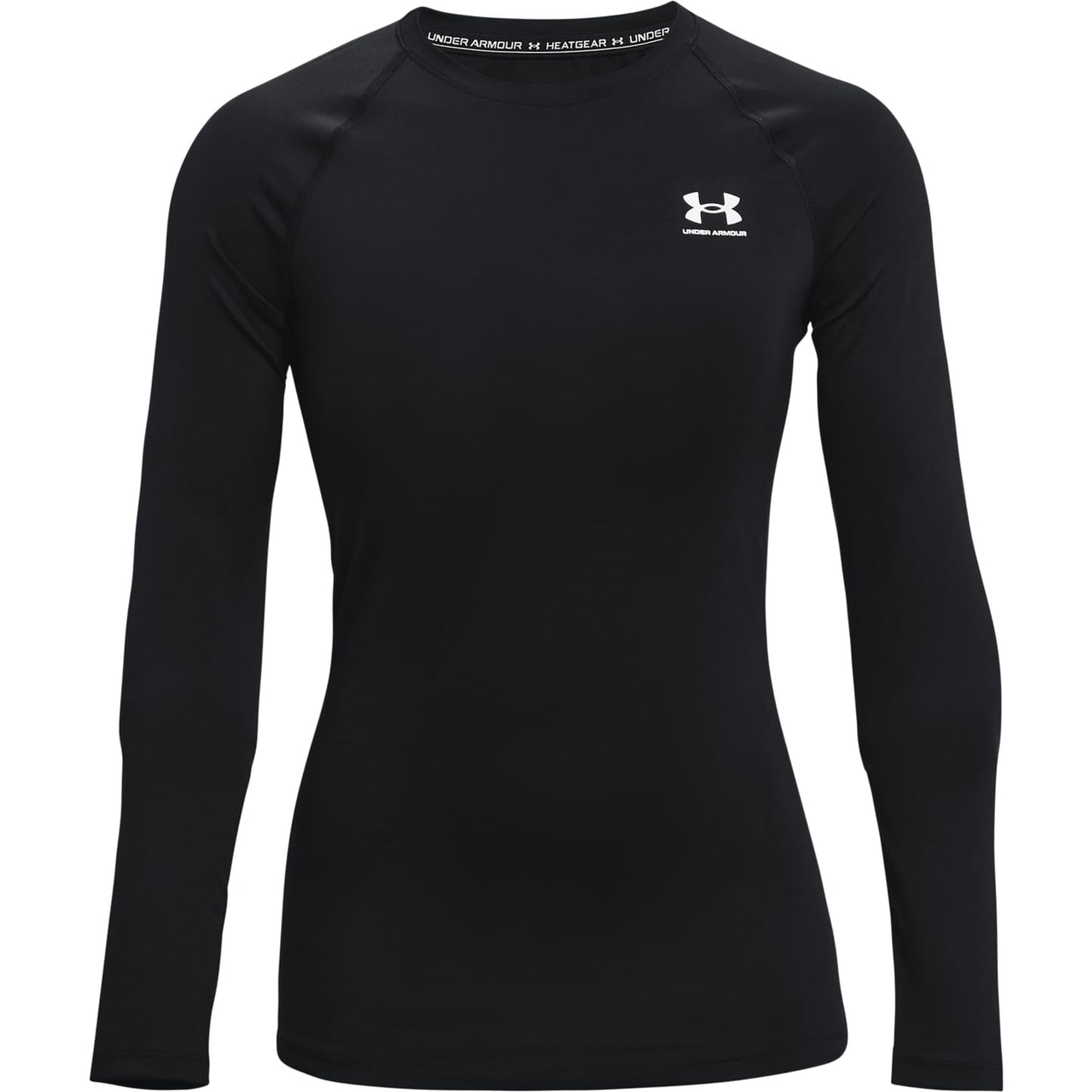 Under Armour Women's HeatGear Compression Long-Sleeve T-Shirt, Black (001)/White, Medium