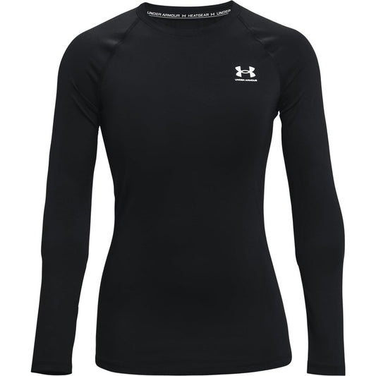 Under Armour Women's HeatGear Compression Long-Sleeve T-Shirt, Black (001)/White, Medium