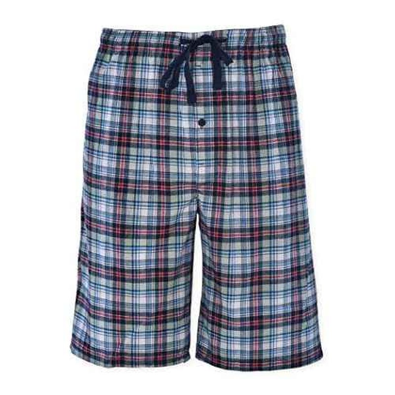 Hanes Mens 2-Pack Woven Stretch Pajama Short, Red Plaid Navy, X-Large