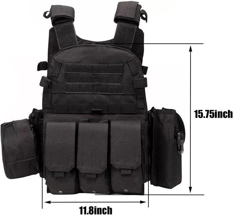 Tactical Vest for Men - Quick Release Breathable Paintball & Airsoft Gear | Adjustable Fit