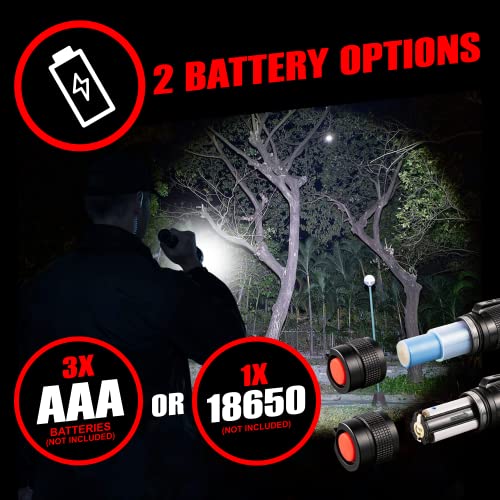 GearLight TAC LED Flashlight Pack - 2 Super Bright, Compact Tactical Flashlights with High Lumens for Outdoor Activity & Emergency Use - Gifts for Men & Women