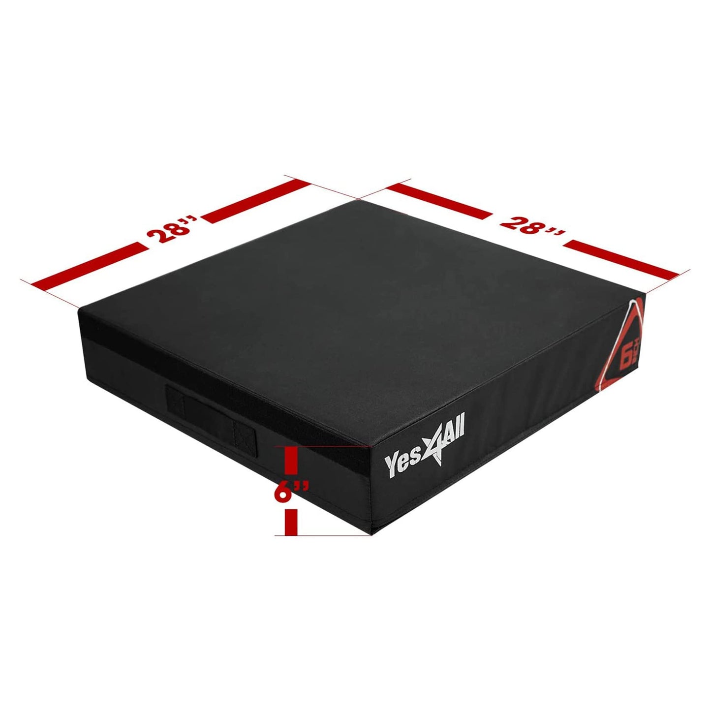 Yes4All Stackable Soft Plyo Box, Adjustable Plyometric Jump Box for Plyometric Exercises, HIIT, Conditioning - Black - 6"