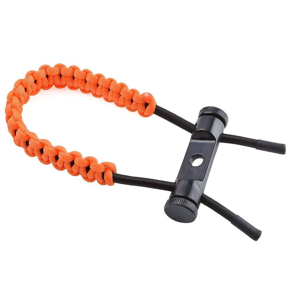 ZSHJGJR Archery Bow Wrist Sling Braided Archery Adjustable Bow Strap Wrist Sling For Compound Bow Hunting Shooting Accessories (orange)