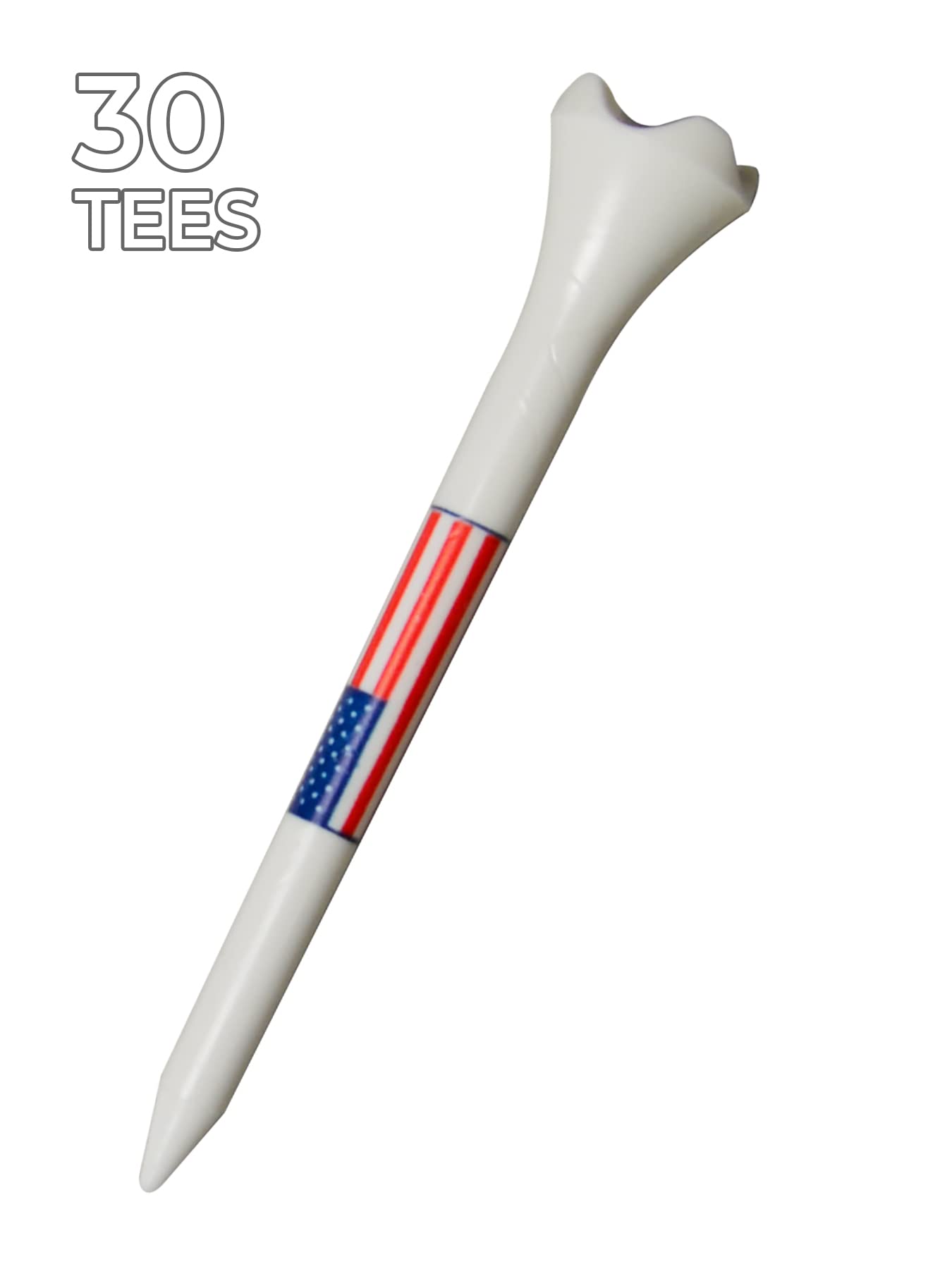 Pride Golf Tee Tees 30 Count, White, 3-1/4 Inch US
