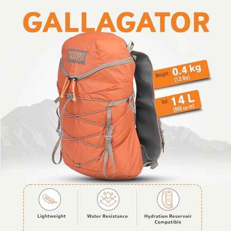 Mystery Ranch Gallagator 15 Backpack ? Weather Resistant Travel Bag with Sternum Strap ? Paprika, 15L, S/M
