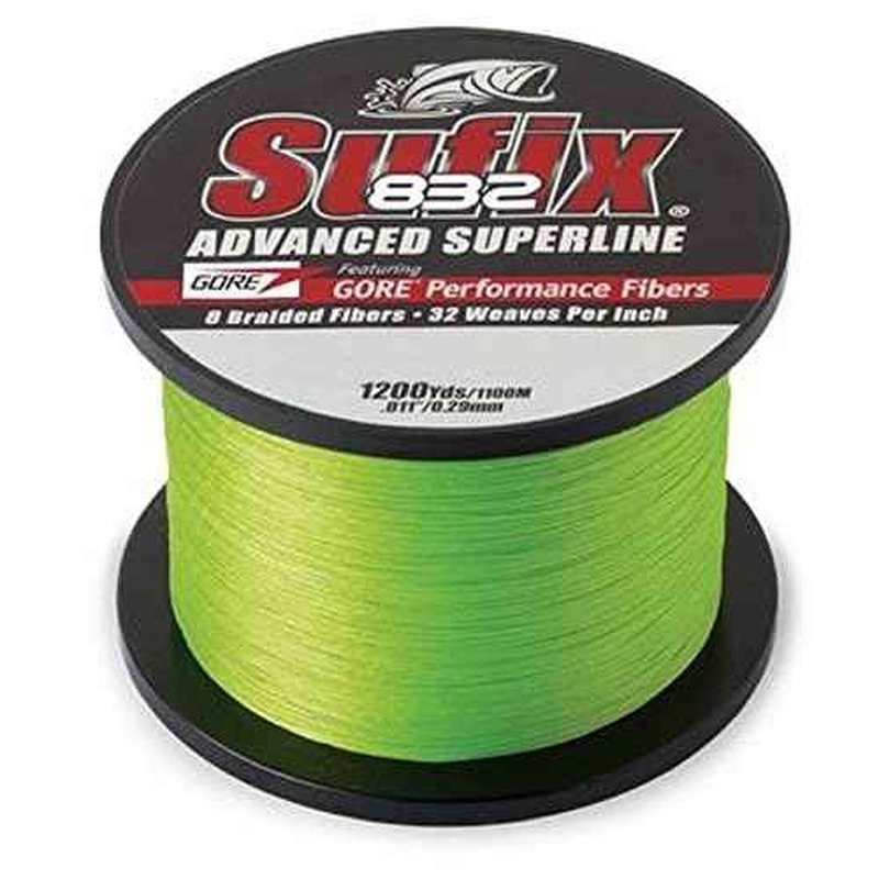 Sufix 832 Braid Line-1200 Yards (Neon Lime, 10-Pound)