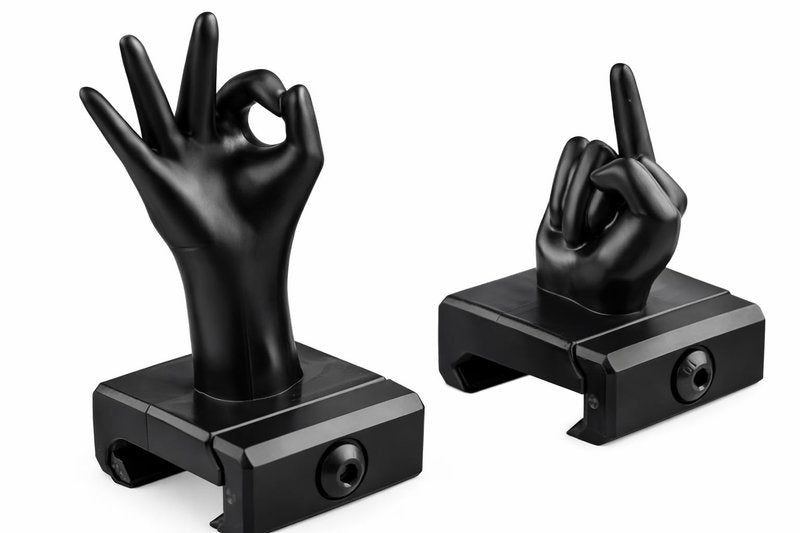 GOTICAL Finger Sight Set, Fixed Backup Front and Rear Sight BUIS Set, Fit Picatinny Rail and Weaver (2 Sets of Finger Set) (4Pcs/Set Finger Thumb) (4Pcs/Set Finger Thumb)