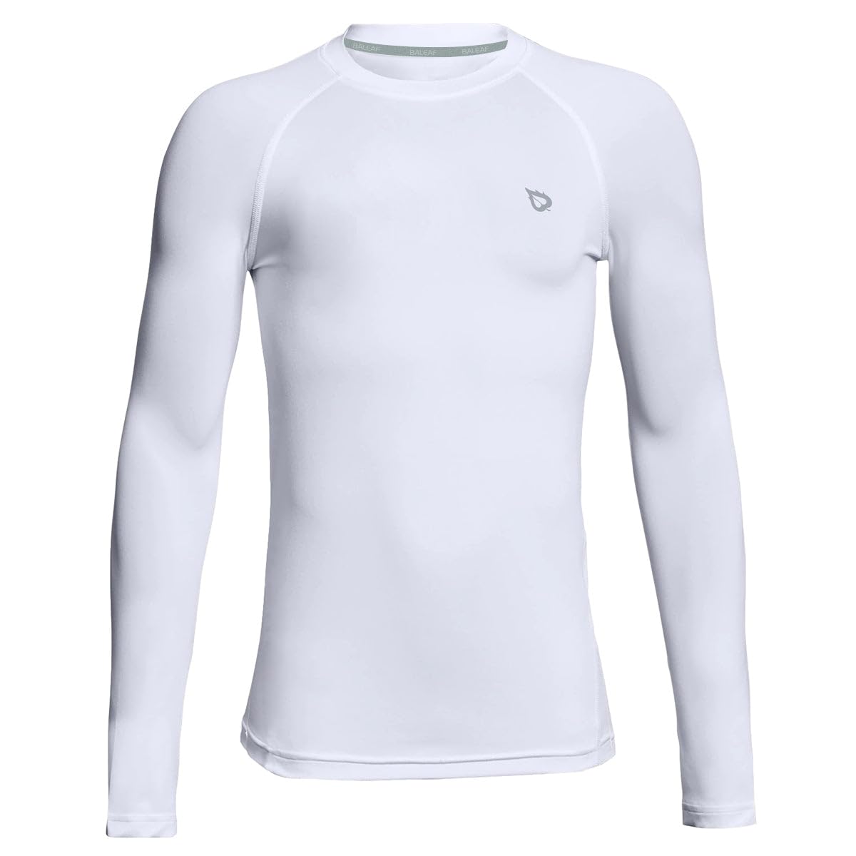 baleaf Boys Compression Shirt Long Sleeve Youth Undershirts Kids Football Baseball Baselayer Cold Gear Quick Dry White Size M