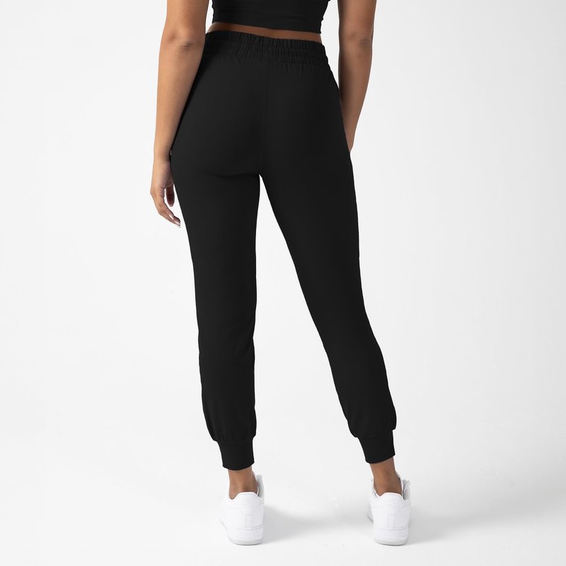 YITTY Active Women's Ultraluxe High-Waist Jogger Pant, Athleisure, Draw-String, Breathable, Pockets, Iconic Black, XL, Regular