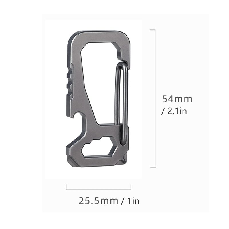 FULLGUEEN Titanium Heavy Duty Keychain Carabiner,Multifunctional EDC Key Clip with Bottle Opener