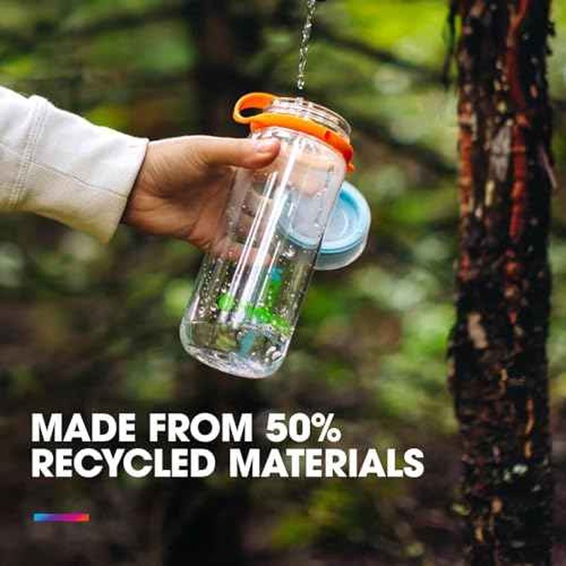 HydraPak Recon Twist & Sip - Wide Mouth Recycled Plastic Water Bottle (24oz or 32oz) - Eco Friendly, BPA Free, Easy Carry