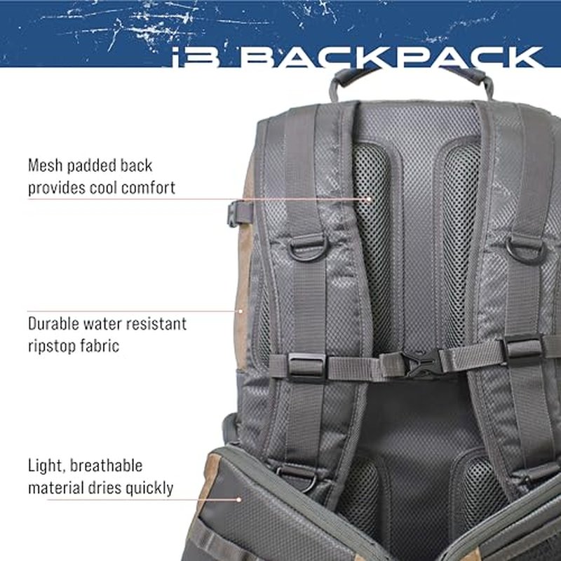 Frogg Toggs i3 Fishing Backpack, Tackle Storage, Includes 3-3600 Bait Trays