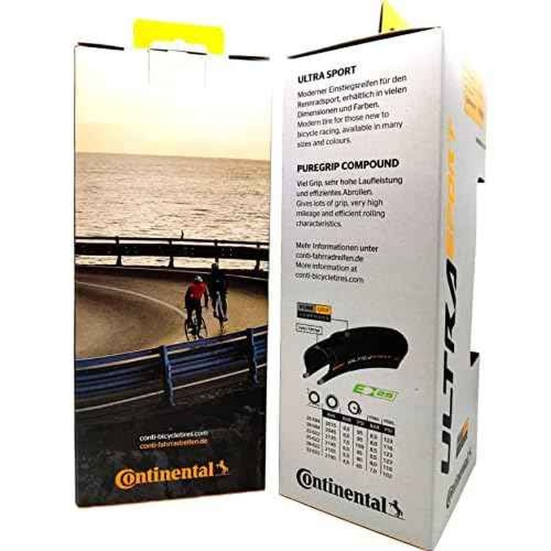 Continental Ultra Sport III 700x28 Black/Brown Folding PureGrip - Pair (2 Tires)
