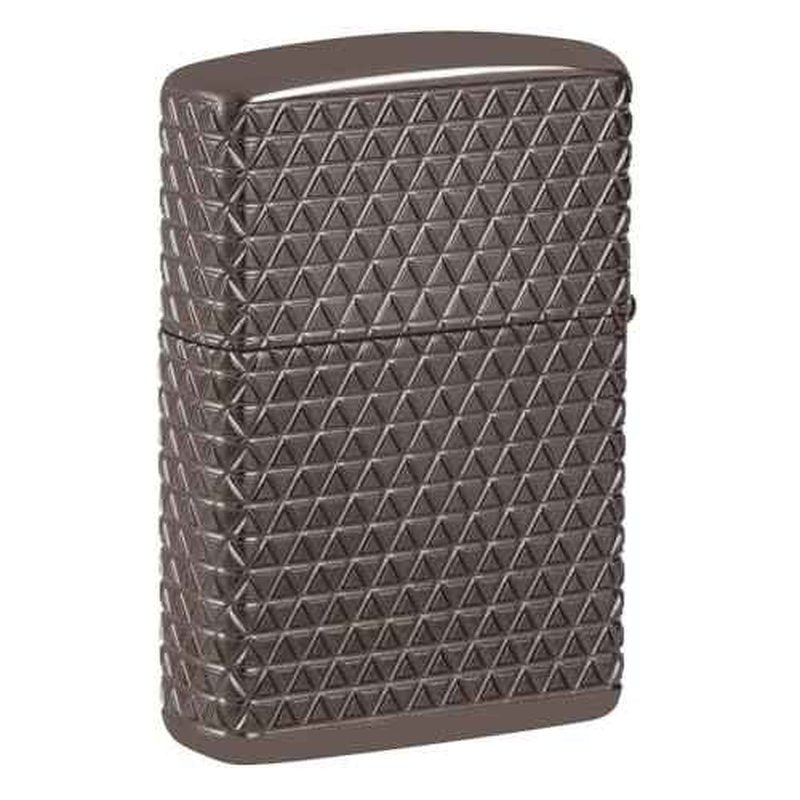 Zippo Diamond Pattern Design Armor Black Ice Pocket Lighter