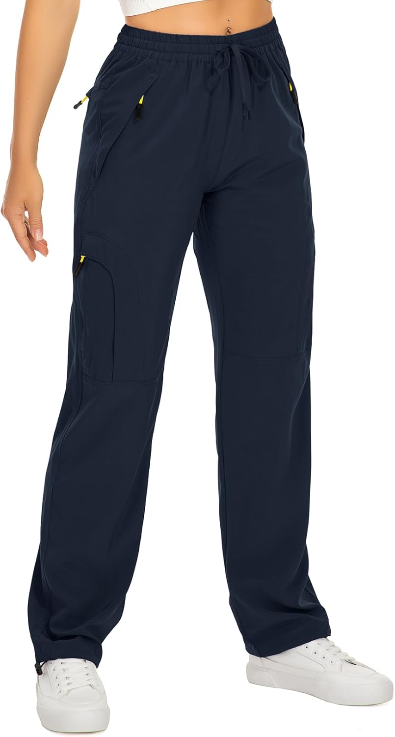 Women's Quick-Dry Hiking Pants | UPF 50 Lightweight Cargo with Zipper Pockets for Travel & Golf