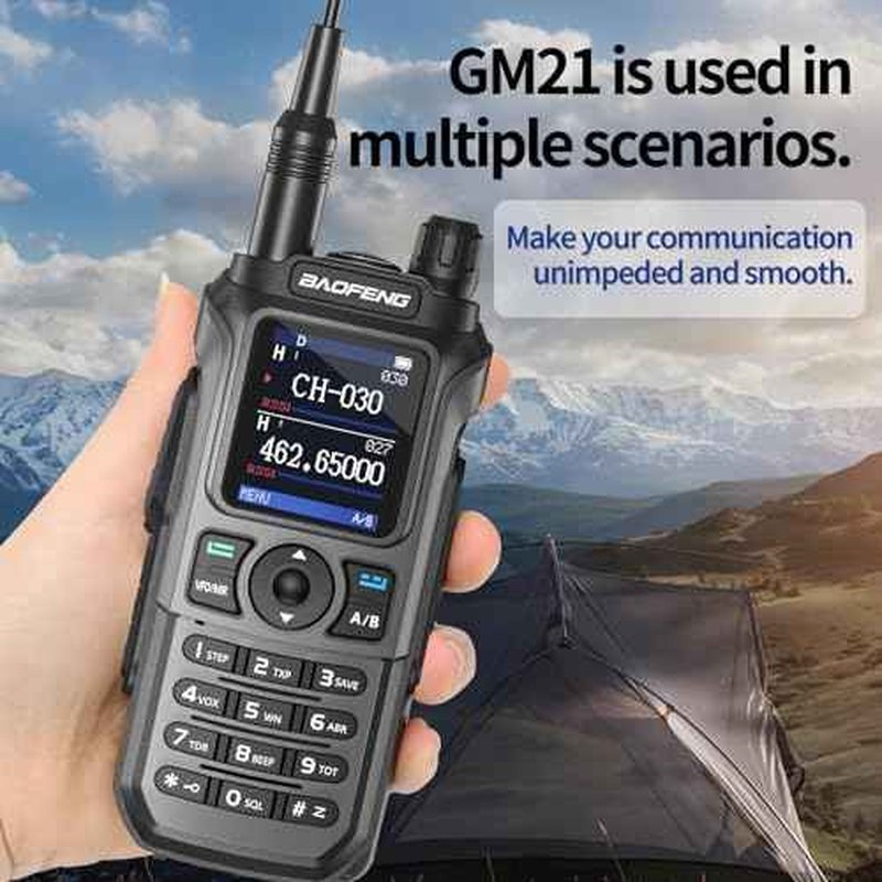 BAOFENG GMRS Radio GM21 GMRS Ham Radio Handheld Radio Long Range Walkie Talkies for UV-5R Rechargeable Two Way Radio 999 Channels NOAA Weather Radio DTMF Copy Frequency Battery USB-C Charger(2 Pack)
