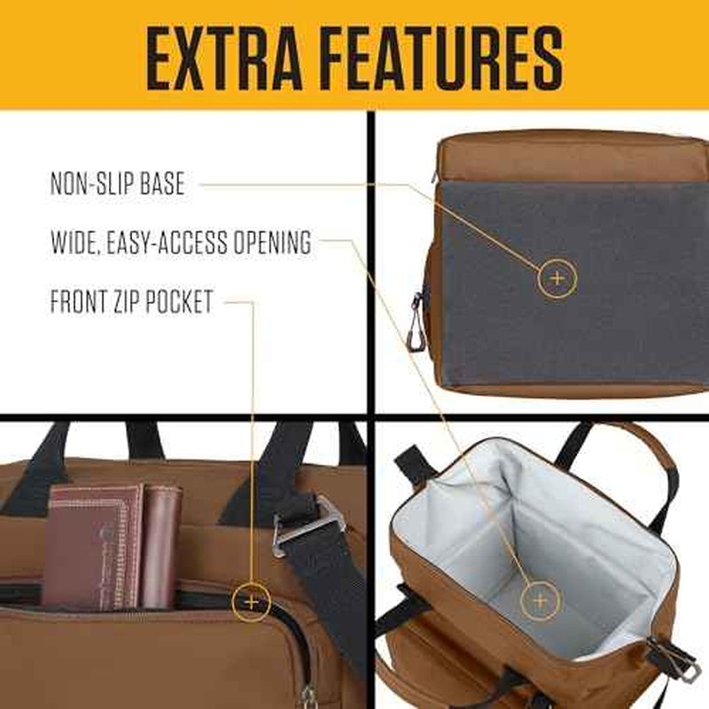Carhartt Thick Foam Fully Insulated Cold Front Coolers, Premium Ice Retention, Durable Water Resistant Material W/Front Zippered Pocket