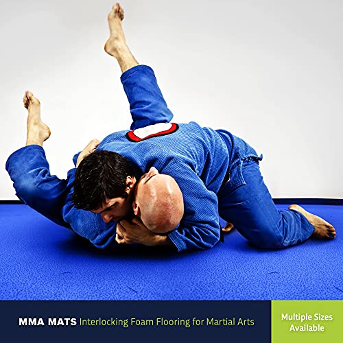 IncStores 1” Inch Thick MMA Foam Flooring Tiles | Blue/Red Reversible, 3’x3’, 20 Tiles (180 Sq/Ft)