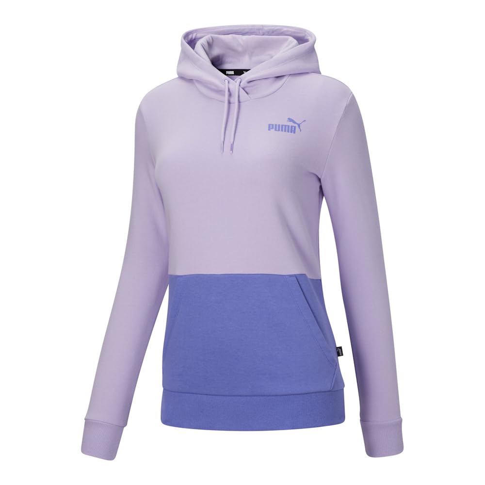 PUMA Womens Essentials Colorblock Hoodie Casual Outerwear Casual Hoodie - Purple - Size M