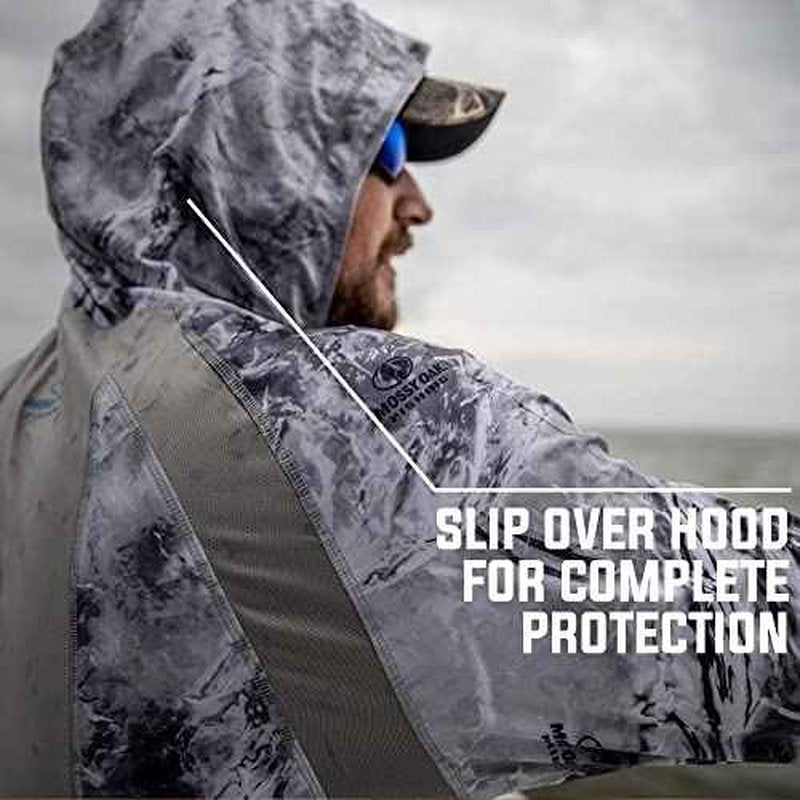Mossy Oak Men's Lightweight Sun Hoodie, Hooded Fishing Shirts