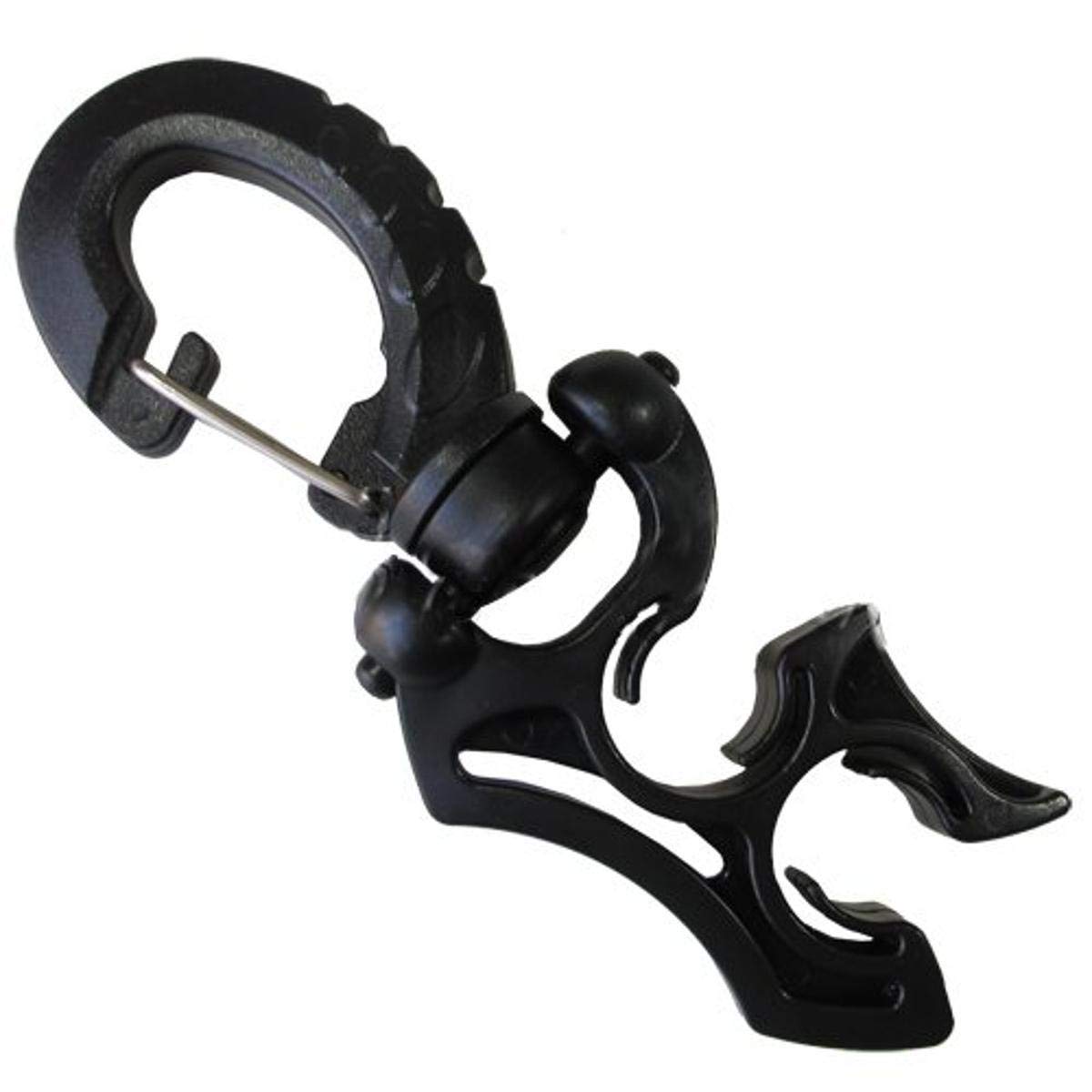 Scuba Choice Scuba Diving Double Hose Holder with Clip, Black