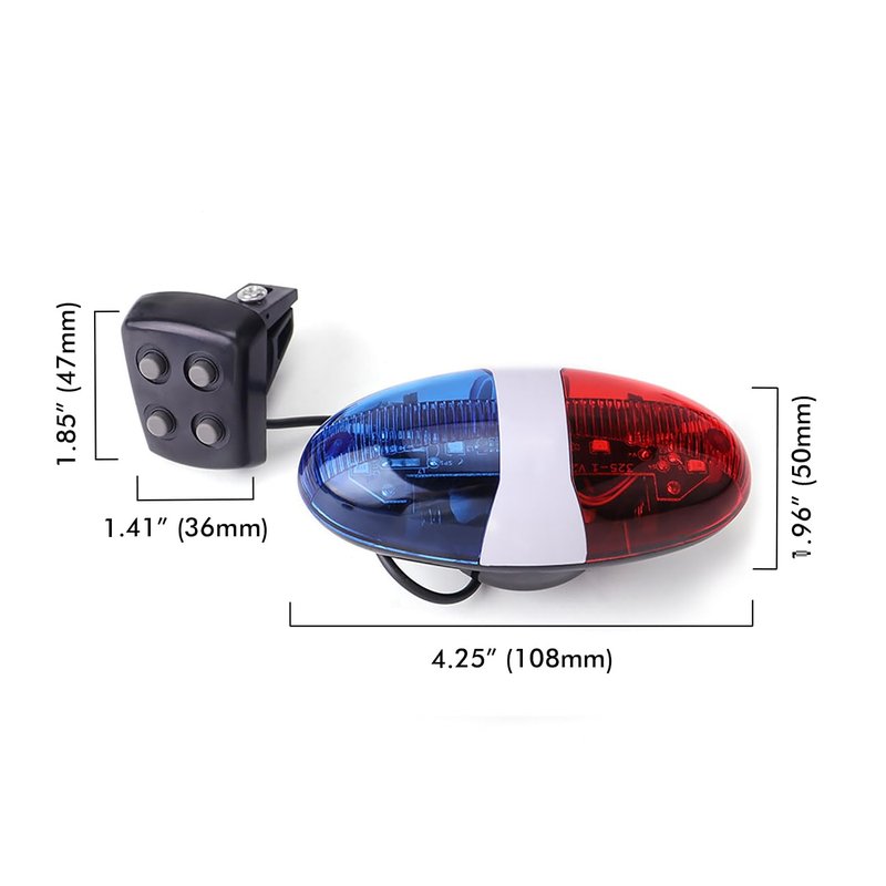 ESTIQ Bike Horn - 6 LED Cycling Horn with Siren & Police Sound, Waterproof Bicycle Safety Light