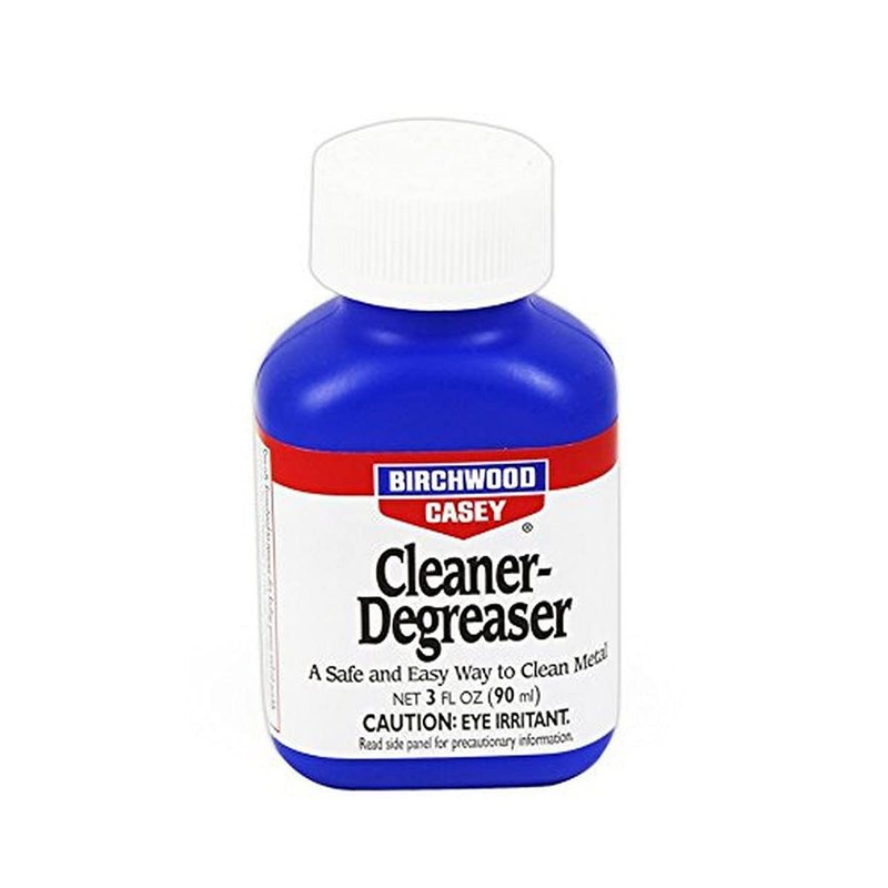 Birchwood Casey Fast-Acting Easy-to-Use Cleaner-Degreaser for Gun Cleaning and Maintenance, 3 OZ (90ml)