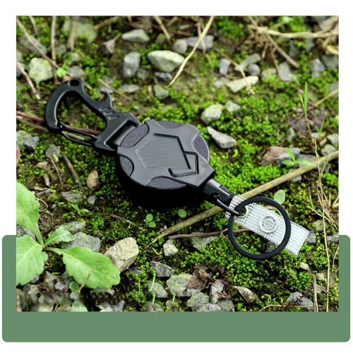 Retractable Keychain Lanyard Heavy Duty,Badge Holder Reel,Durable Pull Badge Reels Key Holder with 32¡± Steels Cord, 9.0oz (new 2-pack)