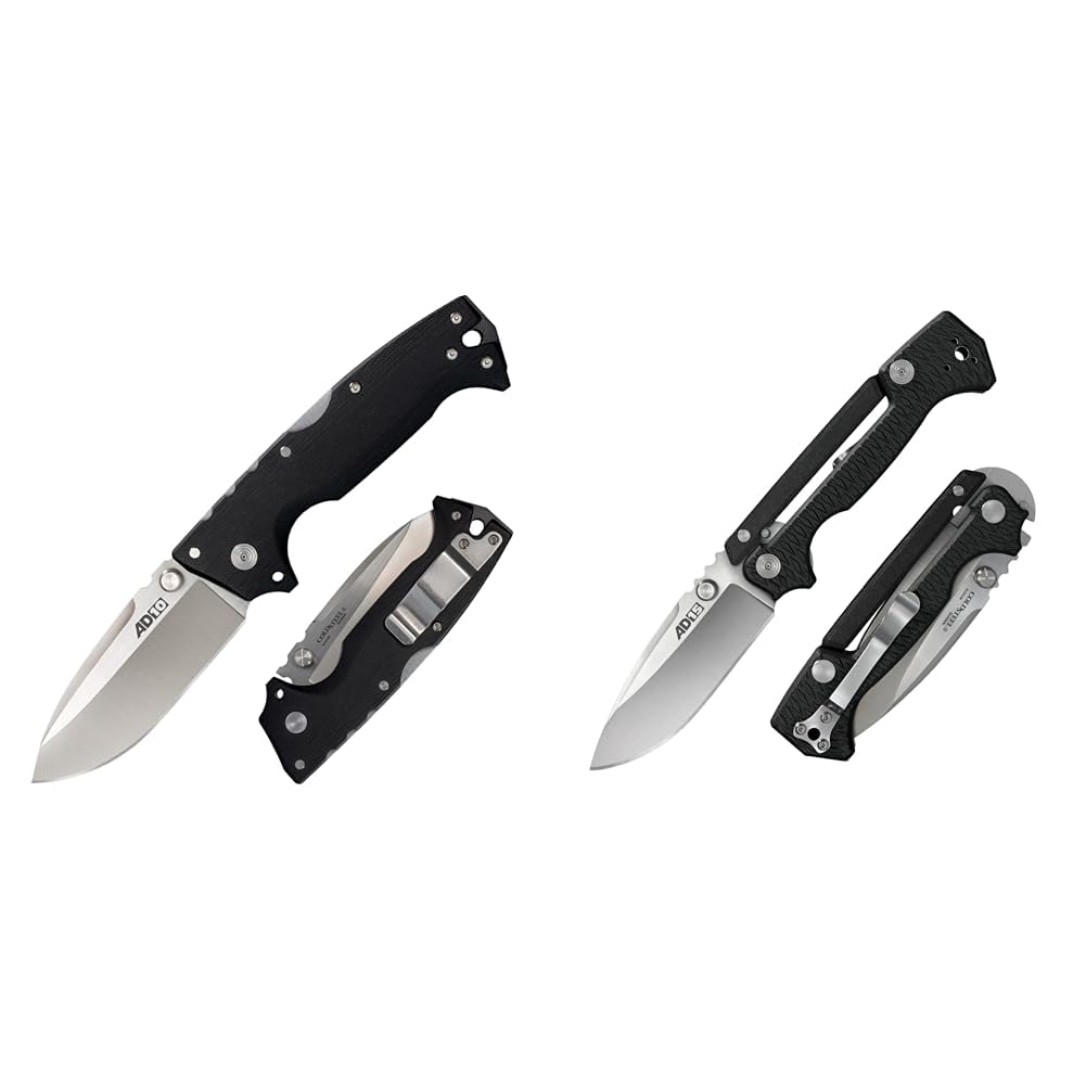 Cold Steel AD-10 3.5" S35VN Drop Point and AD-15 3.5" S35VN Spear Point Folding Knives with Tri-Ad and Scorpion Locks