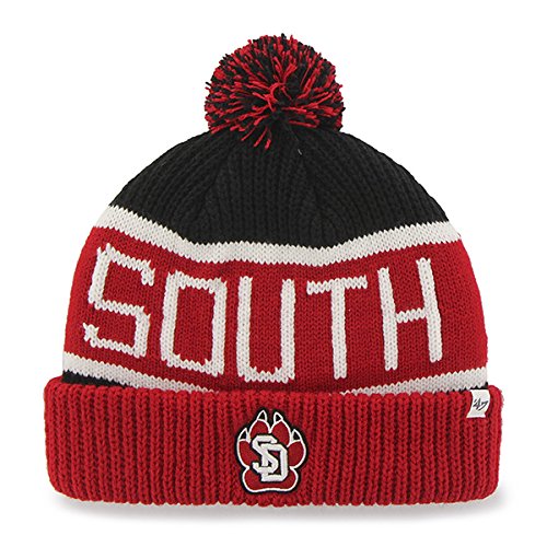 47 South Dakota Coyotes Red Cuff Calgary Beanie Hat with Pom - NCAA Cuffed Winter Knit Toque Cap