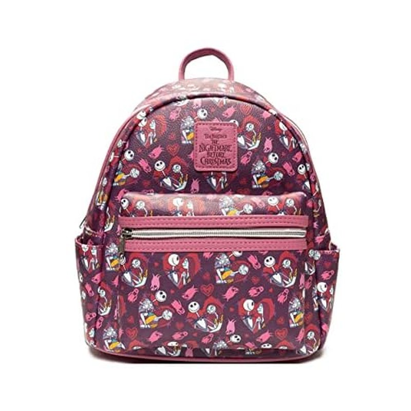 Loungefly The Nightmare Before Christmas Jack and Sally Hearts Mini Backpack