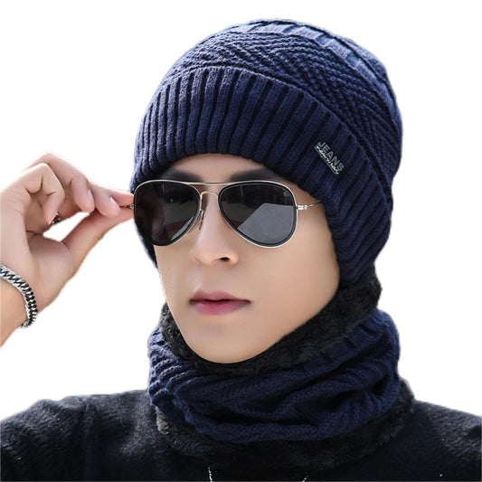 YSGDB Knit Beanie Warm Thick Lined Hat Mens Winter Skull Cap Unisex Beanie Cap Blue