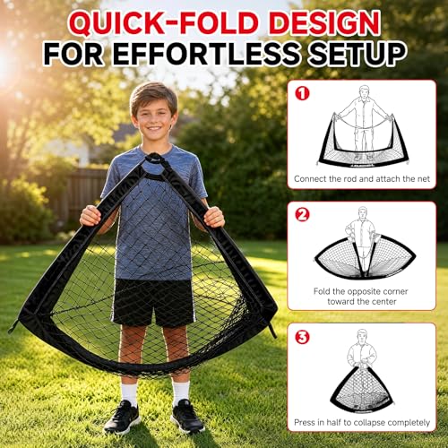 VAVOSPORT 2 Pack 4x3 FT Kids Soccer Goals with Targets - Portable Pop Up Backyard Set
