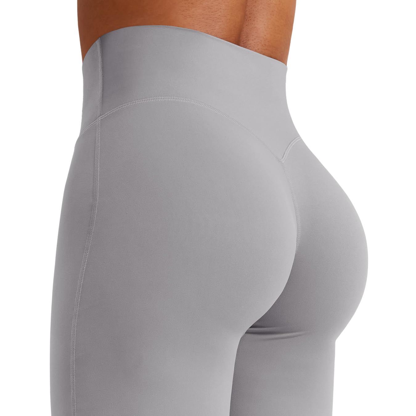 YEOREO Workout Leggings Womens No Front Seam Straight Leggings 33" High Waist Buttery Eddiy Gym Yoga Pants Gray XL