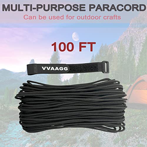 VVAAGG 550 Paracord 100FT, Strong Heavy-Duty Camping Rope, Tactical Parachute Cord, Outdoor Gear Tent Rope 4mm