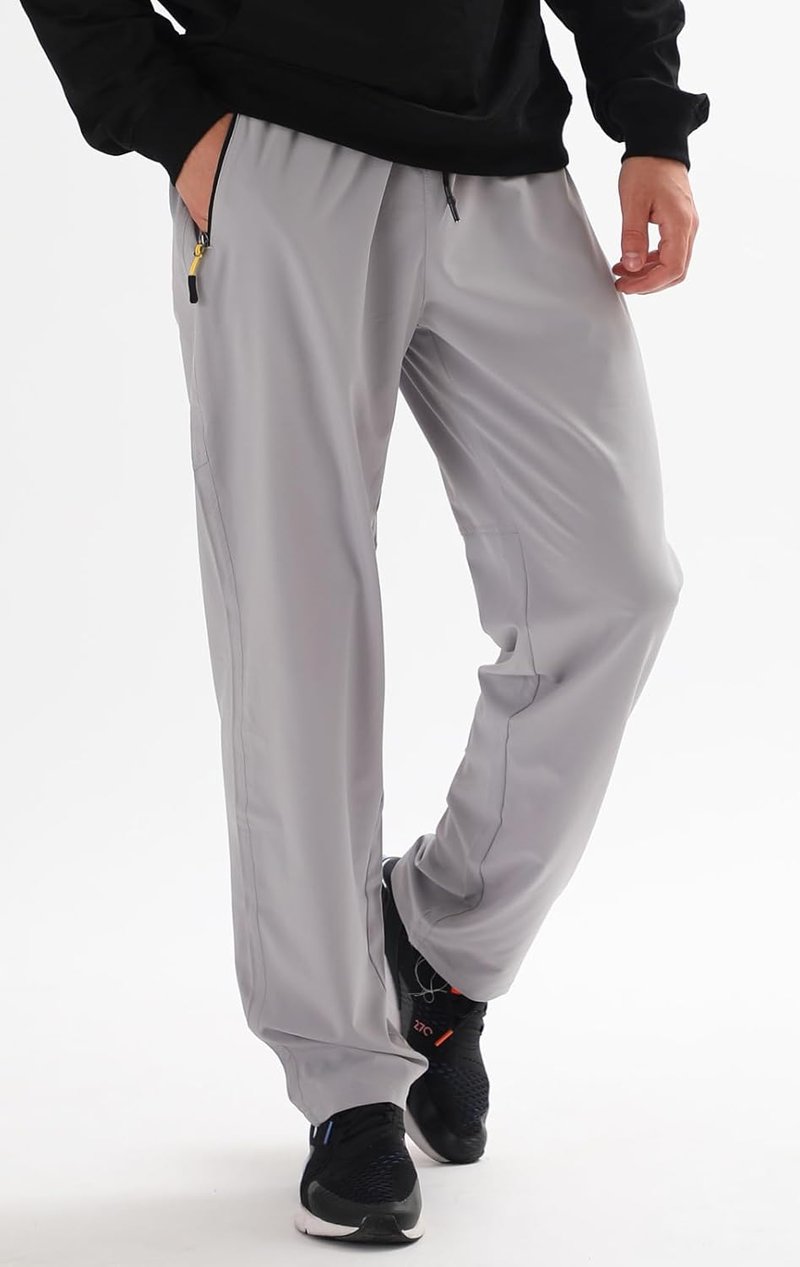 Men's Hiking Pants - Water Resistant Quick-Dry Lightweight Outdoor Sweatpants with Zipper Pockets | Elastic Waist