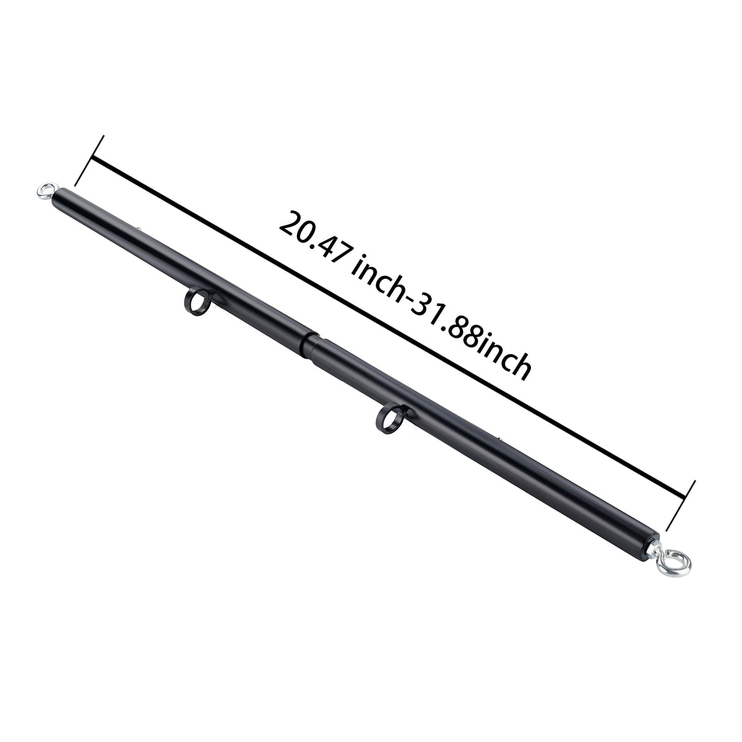 Black Heavy Duty Stainless Steel Expandable Spreader Bar with 4pcs Furry PU Purple Adjustable Straps, Training Fitness Kit,Home Indoor Sports Yoga Set