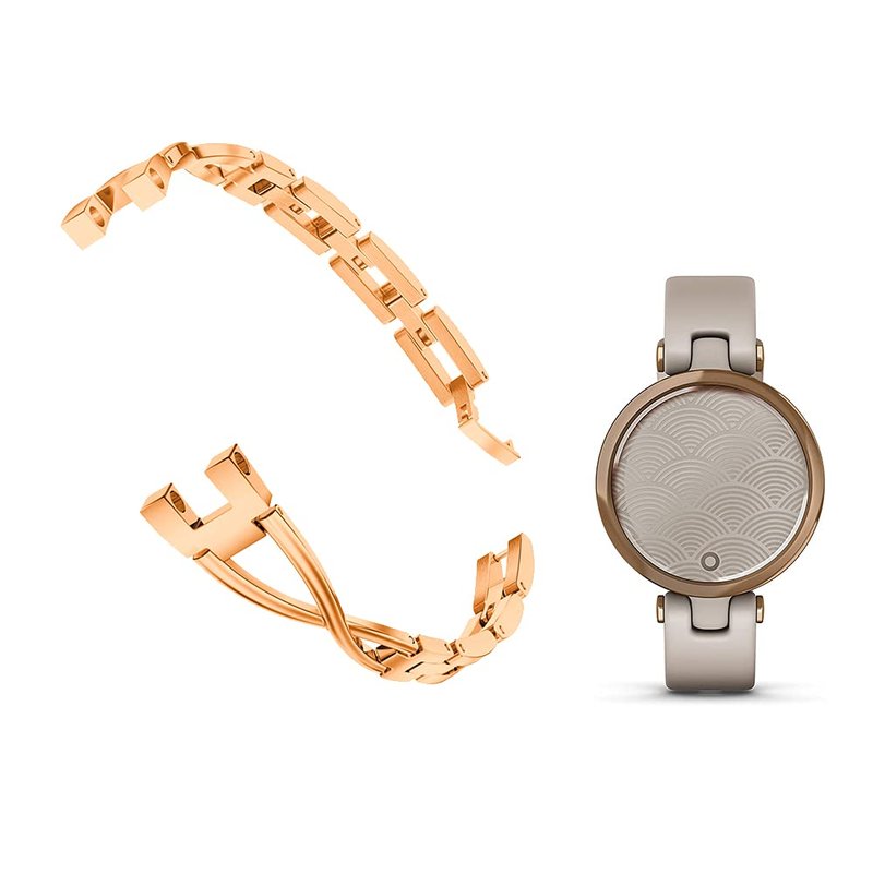 C2D JOY Stainless Steel Straps Compatible with Lily Smartwatch Replacement Band X-style Dressy Accessories Wristband for Women - Rose Gold