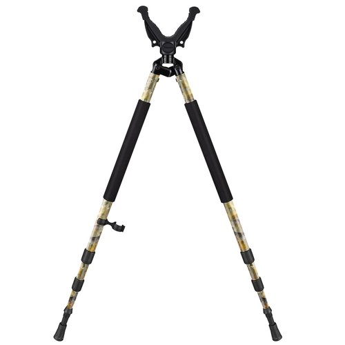 Trakiom Hunting Bipod, Shooting Tripod, Adjustable Shooting Bipod with 360° V Yoke Rest, Twist Lock, Lightweight Aluminum Frame, High Density Foam Handle and Spike Feet (Camo, 24.8"-47.2")