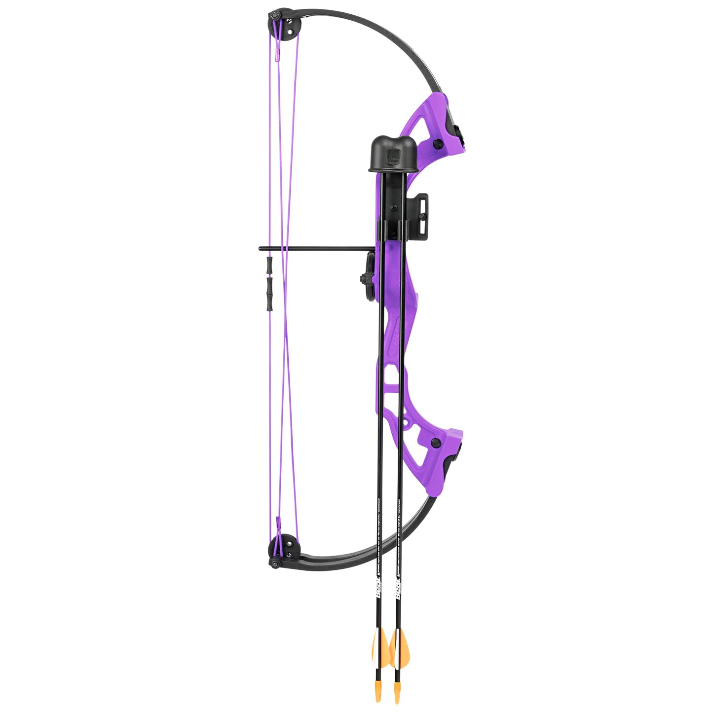 Bear Archery Brave Youth Bow Includes Whisker Biscuit, Arrows, and Arrow Quiver Recommended for Ages 8 and Up – Purple, Right Hand