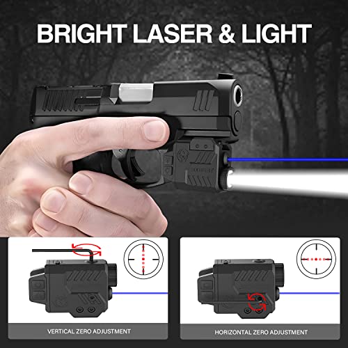 Solofish Pistol Laser Light Combo Red Green Laser Beams for Guns with Weaponlight Tactical Strobe Handgun Lights Laser Sight Compatible with Glock 19 Accessories